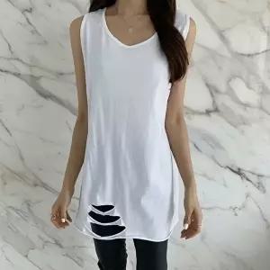 [신상오픈런]|KHTA03F|여성 루즈핏 긴 브이넥 레이어드 민소매 탑