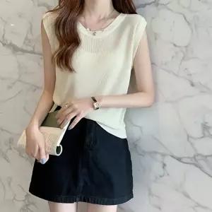[신상오픈런]|CCTA045|여성용 여름 쿨 라운드넥 골지 민소매 탑