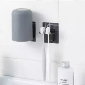 모던 접 착식 칫솔걸이2인욕실 꽂이 양치컵 거치대