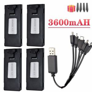 E88 드론 배터리 3.7V 3600mAh 충전식 리튬 이온 RC E88EVO E99 K9 K10 P1 P5 F185 쿼드콥터 부품