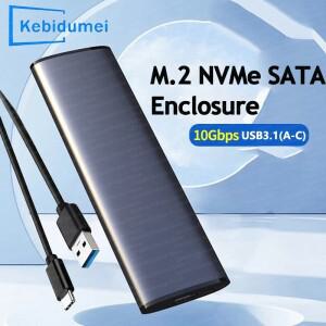 M2 SSD 케이스 NVMe SATA 듀얼 프로토콜 10Gbps  C USB 3.1 2230/2242/2260/2280 알루미늄 합금 휴대용 외