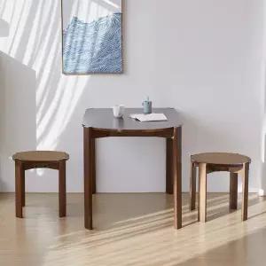 오르 반타원 원목 식탁식탁세트(스툴의자2개)