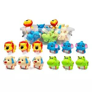 영유아 누르면 달려가는 작동인형 푸쉬 동물차 아이들선물