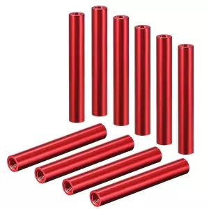 uxcell 원형 알루미늄 스탠드오프 컬럼 스페이서 M3x75mm RC 비행기용 FPV 쿼드콥터 CNC Red 10pcs