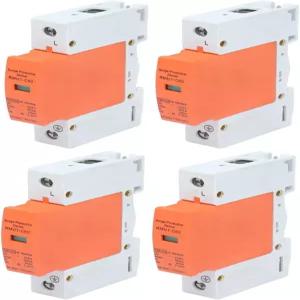 브레이커 장치 4Pcs 1P 보호 DIN 레일 장착 SPD 하우스 체포기 보호기 AC 420V RMU1-C60 (Imax 60kA)