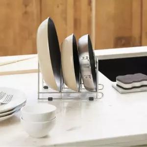 JAJU 자주 프라이팬 정리대 스텐 와이어팬 다용도 세로형