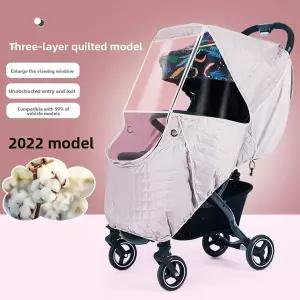 유모차 레인커버 윈드쉴드 용 유모차 레인커버 겨울용 두꺼운 방한 레인코트