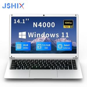 JSHIX 14.1 인치 비용 효율적인 휴대용 노트북 Intel Celeron N4000 DDR4 8G RAM 256G 512G 1TB SSD Window