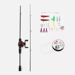 굿캐스팅 베이트 릴+루어+낚싯대세트 1.6m 우핸들 입문용릴낚싯대 초보낚시