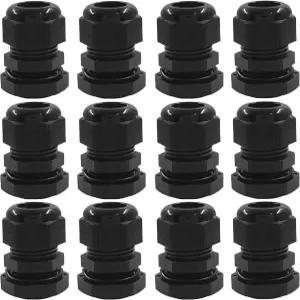 Aoserge 12개 1/2인치 NPT 케이블 선 - 나일론 방수 조절식 코드 그립(록너트 및 개스킷 포함) 전기 산업