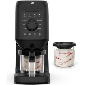 릴리테크 자동 아이스크림 메이커 머신 - 12-in-1 메이커, 2파인트 용기 & 뚜껑, 홈메이드 젤라토, 소벳 및 냉동 요거트 셀프 클리닝, 패밀리 사이즈, 블랙