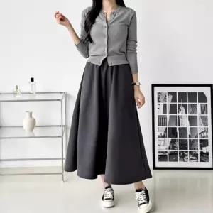 여성 밴딩 A라인 플레어 골덴 롱스커트 WDMS-WSK-TS14649923