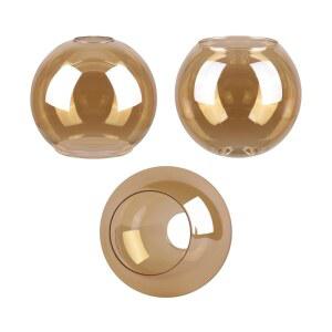 3팩 앰버 유리 글로브 그늘막 교체, 직경 5.9인치, E26 베이스 1-5/8인치 피팅, 펜던트 월 스콘 샹들리에 배니티 라이트용 글래스 램프 커버(앰버, 5.9인치)