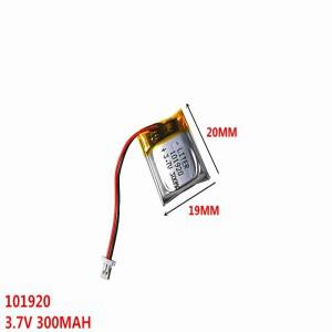 101920 리튬 폴리머 이온 Akku zellen Mp3 MP4 MP5 GPS PSP 모바일 블루투스 10mm 2 핀 37 V 300mAh