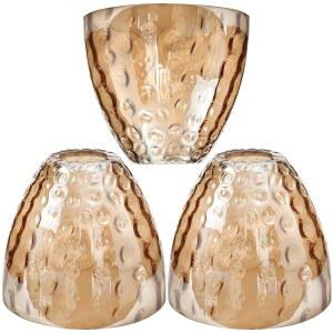 골드스위프트 3팩 앰버 해머드 벨 그늘 유리 램프 그늘막 조명기구 교체, 5.9