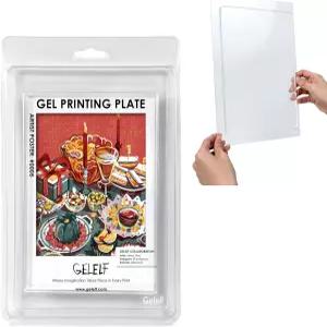 젤 인쇄판 키트 - 아크릴 스탬핑 블록이 있는 8인치 x 10인치 플레이트 초보자 아티스트를 위한 쉬운 팅과