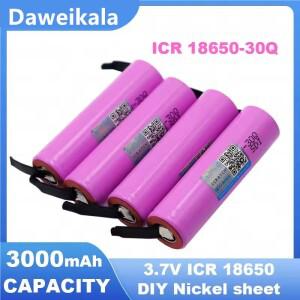 Daweikala  ICR18650-30Q 18650 3000mAh 리튬 배터리 3.7V 전원 충전식 전동 공구+DIY 니켈