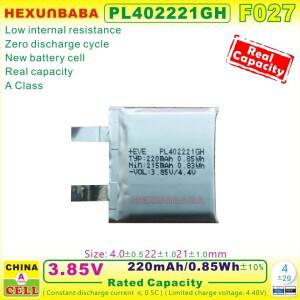 5pcs [F027] 3.85V4.4V 220mAh0.85Wh PL402221GH 폴리머 리튬 이온 배터리 셀 스마트 워치 amazfit용