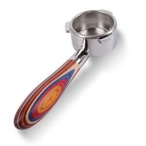 Breville 바리스타 익스프레스, 프로, 터치, 임프레션과 호환되는 컬러 우드가 장착된 바텀리스 포터필터 54mm 파이어 핸들