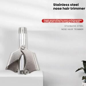 스테인리스 스틸 수동 코털 트리머 - 남성용 무통증 귀 깎기 그루밍 가위 재사용 가능 개인 관리 도구