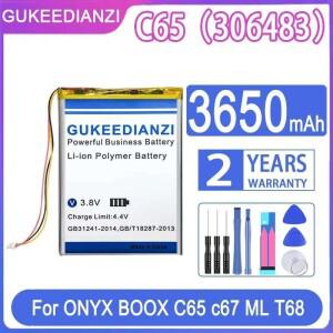 ONYX BOOX C65 c67 ML T68용 효율적인 3650mAh 전자책 배터리