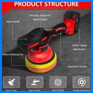 자동차 광택 왁싱 8단 디지털 디스플레이 무선 자동차 폴리셔 가변 속도 최대 5000RPM 밀워키 배터리용