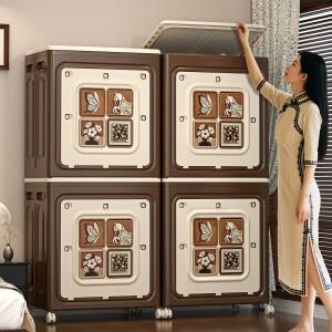 대호환용량 옷 보관함 빈티지 스타일 가정호환용 정리함 플립 커버 담요 캐비닛 마카롱 색상