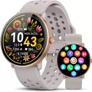 여성용 스마트 워치 안드로이드 iOS용 수면 모니터 페도미터 피트니스 트래커 블루투스 통화 IP68 방수