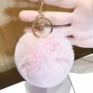 가방 자동차 털 솜털 키링 폼폼이 열쇠고리 키홀더 (KYR-WE58F1D)