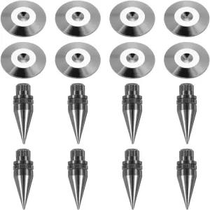 MECCANIXITY 8개 블랙 스피커 스파이크 키트 충격 방지 조절 가능한 구리 절연 서브우퍼 CD DVD 오디오