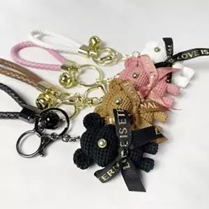 러브 곰돌이 리본 브릭 베어 피규어 키링 4Colors (KYR-WB95F7D)