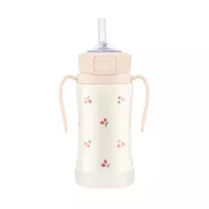 (정품) 그로미미 스테인리스 빨대컵 보온 어린이집물병 체리쉬 300ml