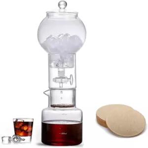 코피토 스 드립 커피 메이커 콜드 브루 포트 20온스 타워 슬로우 머신 보로실리케이트 유리 가정용 (투명)