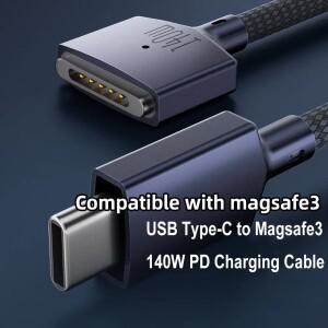 호환 가능 magsafe3 마그네틱 충전 케이블 USB-C to 노트북 PD 140W 맥북 호환 에어프로 A2442 A2485 A2681