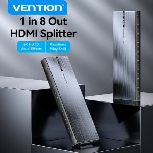 Vention HDMI 스플리터 TV Xbox PS4 블루레이 플레이어 HD 와이어용 전원 공급 장치 포함 1 인 8 아웃 어댑