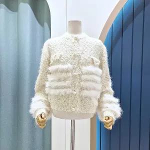 [AK원주점]  진주 퍼 믹스드 트위드 가디건 SH01CD504