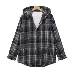 [엠엔씨][MNC] 후드 박스핏 체크셔츠 (MDLS253KA)