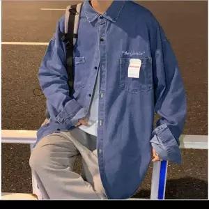 남성 청바지 셔츠 긴팔 오버핏 캐주얼 데일리 데님 남방