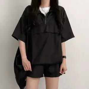 여성 여름 반팔 티셔츠 반바지 집업 아노락 트레이닝복 외출복