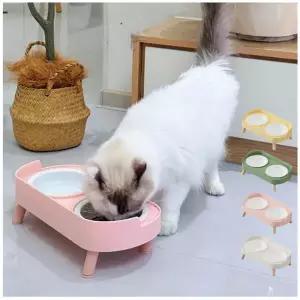 반려견 식기 강아지 밥그릇 고양이 사료그릇 2구 듀얼식기