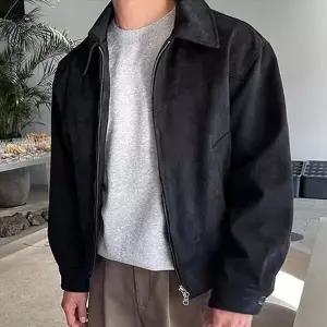 [모로엠] 스웨이드 블루종 남성 카라 아우터 ON-JUA-QWFGEDHS