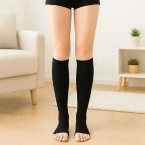 서포팅 오픈토 종아리 압박밴드 L 블랙 압박스타킹 다리압박스타킹
