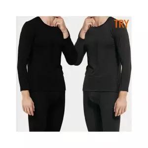 TRY 트라이 남자발열내복 에어로웜 얇은 기능성 겨울 스판 보온내의 상하 세트