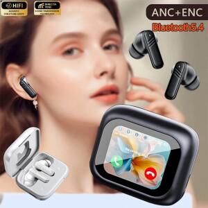 풀인 터치 스크린 헤드폰 무선 InEar ENC 이어 버드 Bluetooth5.4 ANC E18 Pro 마이크가있는 소음 차단 New
