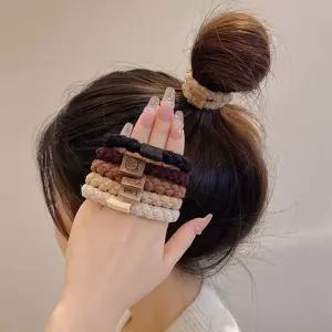 소프트벨벳곰돌이헤어끈 곱창 머리끈 올림 머리 헤어 올림머리 집게핀