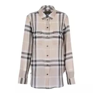 버버리 하우스 체크 여성 코튼 셔츠 그레이 40192461