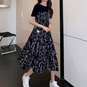 여성 플라워패턴 반팔 원피스 바캉스룩 휴양지룩 (KYR-WFI802G)