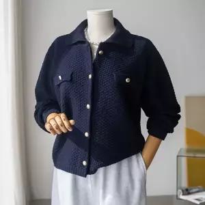 (안나앤모드) waffle 골드 카라 니트 자켓[가디건EDC51]