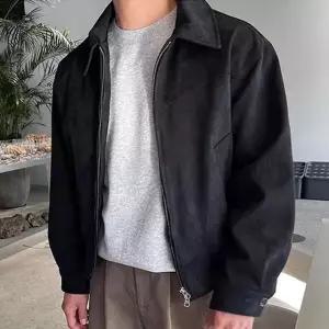 [모로엠] 스웨이드 블루종 남성 카라 아우터 ON-JUA-QWFGEDHS