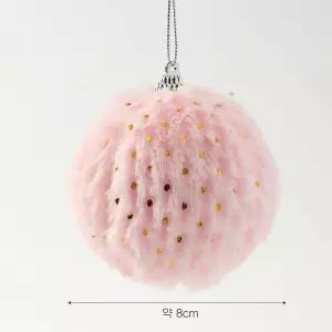 패브릭 장식볼 도트폼폼이 3개 8cm 볼오너먼트 트리볼 크리스마스 성탄절 소품 꾸미기